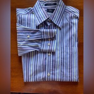 INC International Concepts Multicolor Striped Dress Shirt